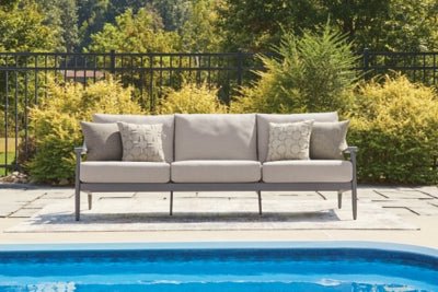 Ocean Beach Outdoor Sofa with Cushion - Gray Outdoor Seating modern furniture Contempo Furniture