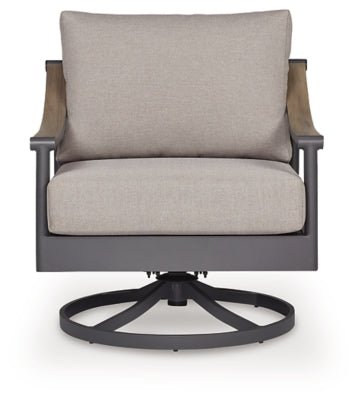 Ocean Beach Outdoor Swivel Lounge with Cushion - Gray Swivel Chair modern furniture Contempo Furniture