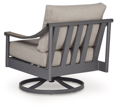 Ocean Beach Outdoor Swivel Lounge with Cushion - Gray Swivel Chair modern furniture Contempo Furniture