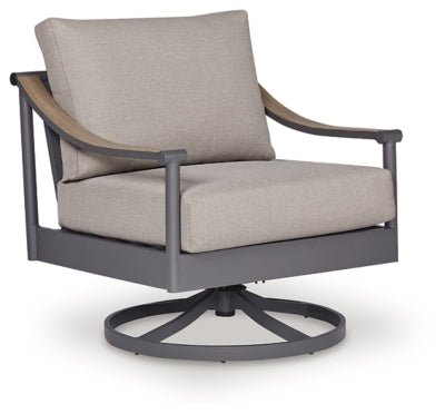 Ocean Beach Outdoor Swivel Lounge with Cushion - Gray Swivel Chair modern furniture Contempo Furniture