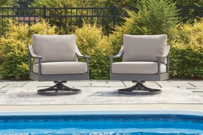 Ocean Beach Outdoor Swivel Lounge with Cushion - Gray Swivel Chair modern furniture Contempo Furniture