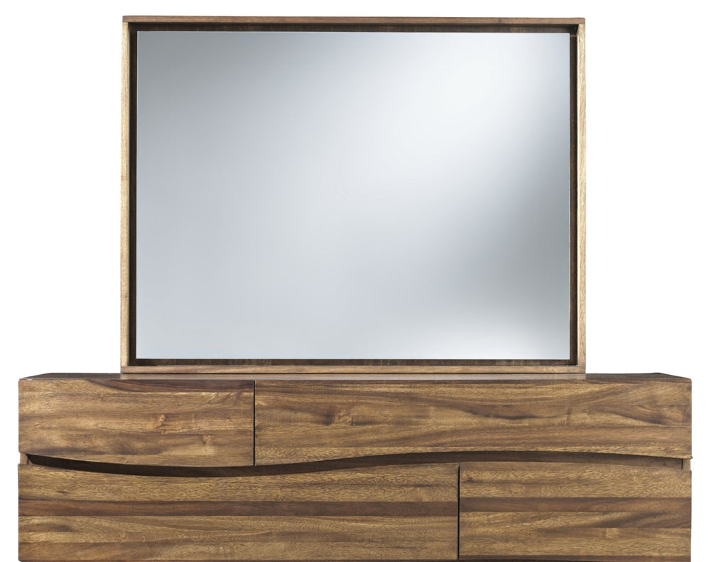 Ocean Solid Wood Floating Glass Mirror in Natural Sengon Mirror modern furniture Contempo Furniture