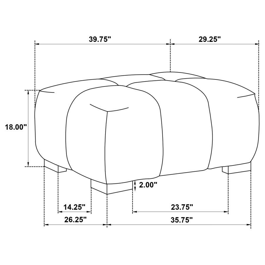 Octavia - Fabric Upholstered Rectangular Ottoman - Amber Upholstered Ottoman modern furniture Contempo Furniture