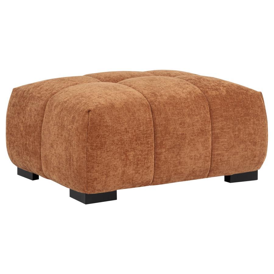 Octavia - Fabric Upholstered Rectangular Ottoman - Orange Upholstered Ottoman modern furniture Contempo Furniture