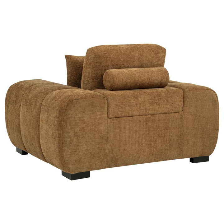 Octavia - Fabric Upholstered Track Arm Accent Chair - Amber Arm Chair modern furniture Contempo Furniture