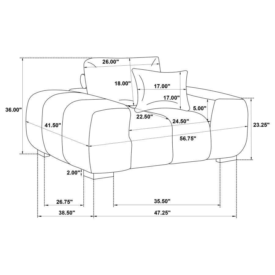 Octavia - Fabric Upholstered Track Arm Accent Chair - Orange Arm Chair modern furniture Contempo Furniture