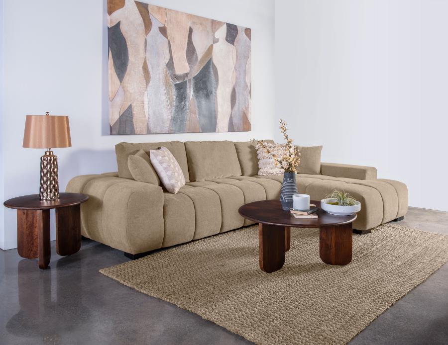 Octavia Sectional Sofa with Chaise Upholstered Ottoman modern furniture Contempo Furniture