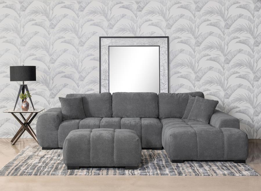 Octavia Sectional Sofa with Chaise Upholstered Ottoman modern furniture Contempo Furniture