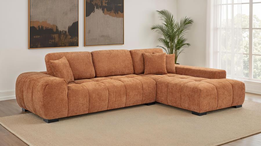Octavia Sectional Sofa with Chaise Upholstered Ottoman modern furniture Contempo Furniture