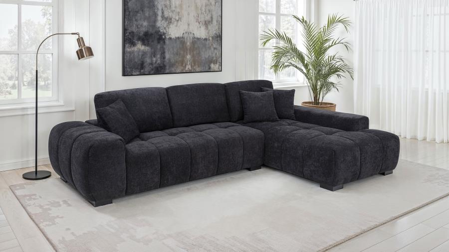 Octavia Sectional Sofa with Chaise Upholstered Ottoman modern furniture Contempo Furniture
