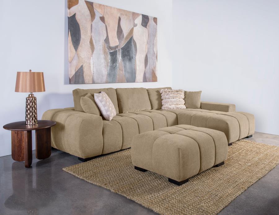Octavia Sectional Sofa with Chaise Upholstered Ottoman modern furniture Contempo Furniture