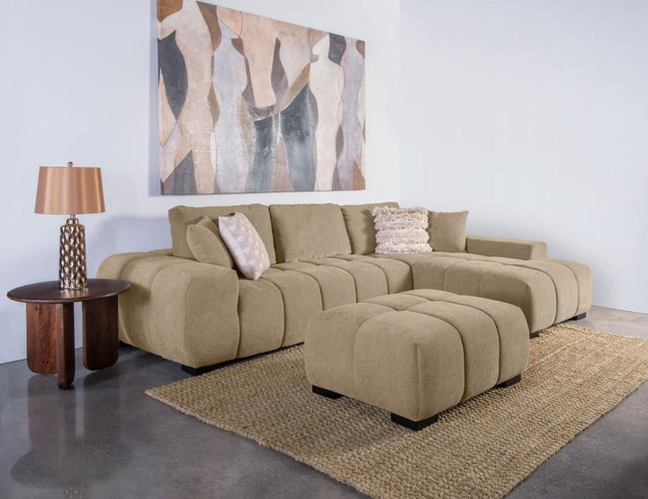 Octavia Sectional Sofa with Chaise Upholstered Ottoman modern furniture Contempo Furniture