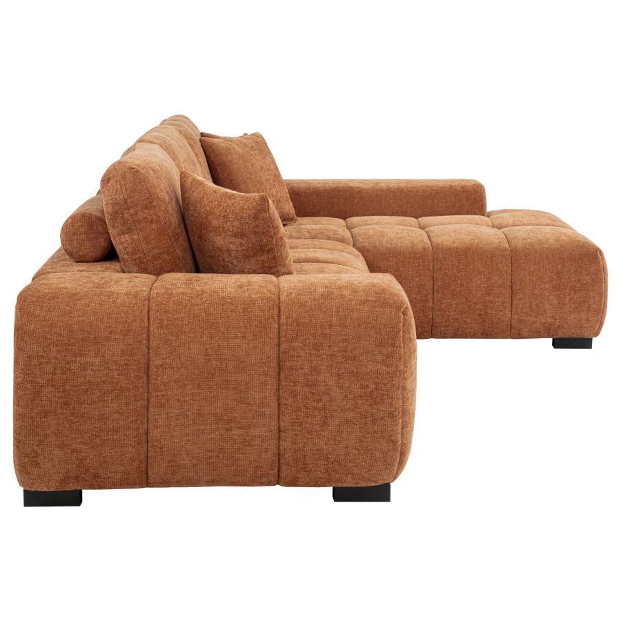 Octavia Sectional Sofa with Chaise Upholstered Ottoman modern furniture Contempo Furniture