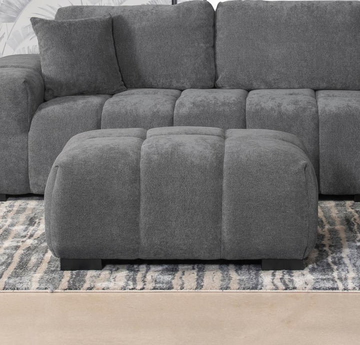 Octavia Upholstered Large Tufted Ottoman Upholstered Ottoman modern furniture Contempo Furniture