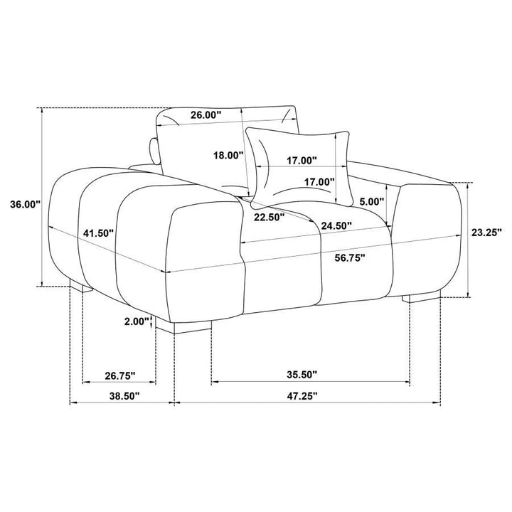 Octavia - Upholstered Track Arm Accent Chair - Camel Arm Chair modern furniture Contempo Furniture