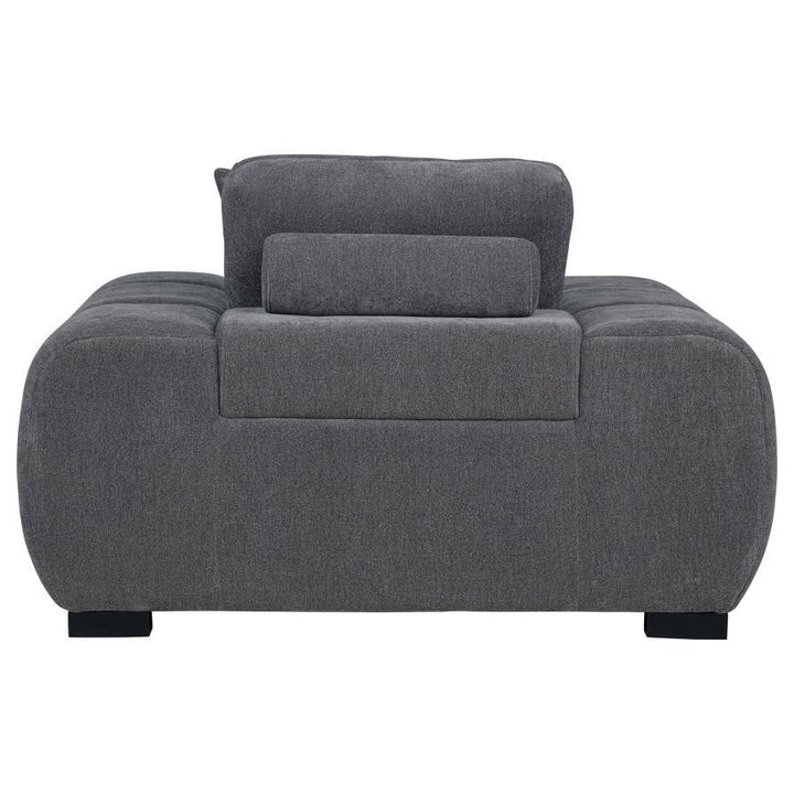 Octavia - Upholstered Track Arm Accent Chair - Charcoal Gray Arm Chair modern furniture Contempo Furniture