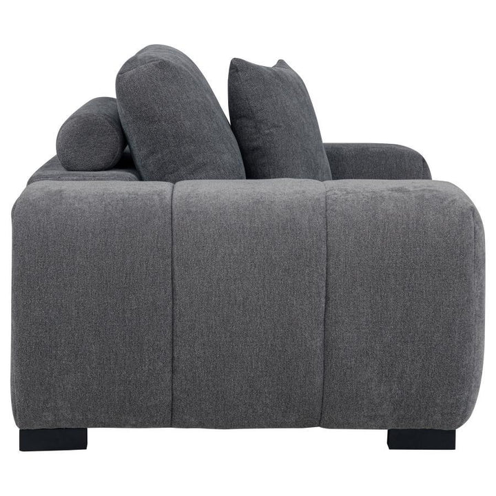 Octavia - Upholstered Track Arm Accent Chair - Charcoal Gray Arm Chair modern furniture Contempo Furniture