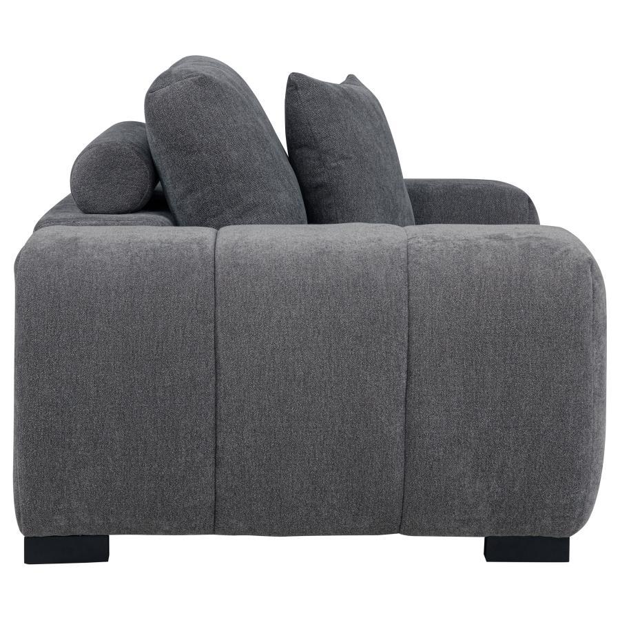 Octavia - Upholstered Track Arm Accent Chair - Charcoal Gray Arm Chair modern furniture Contempo Furniture