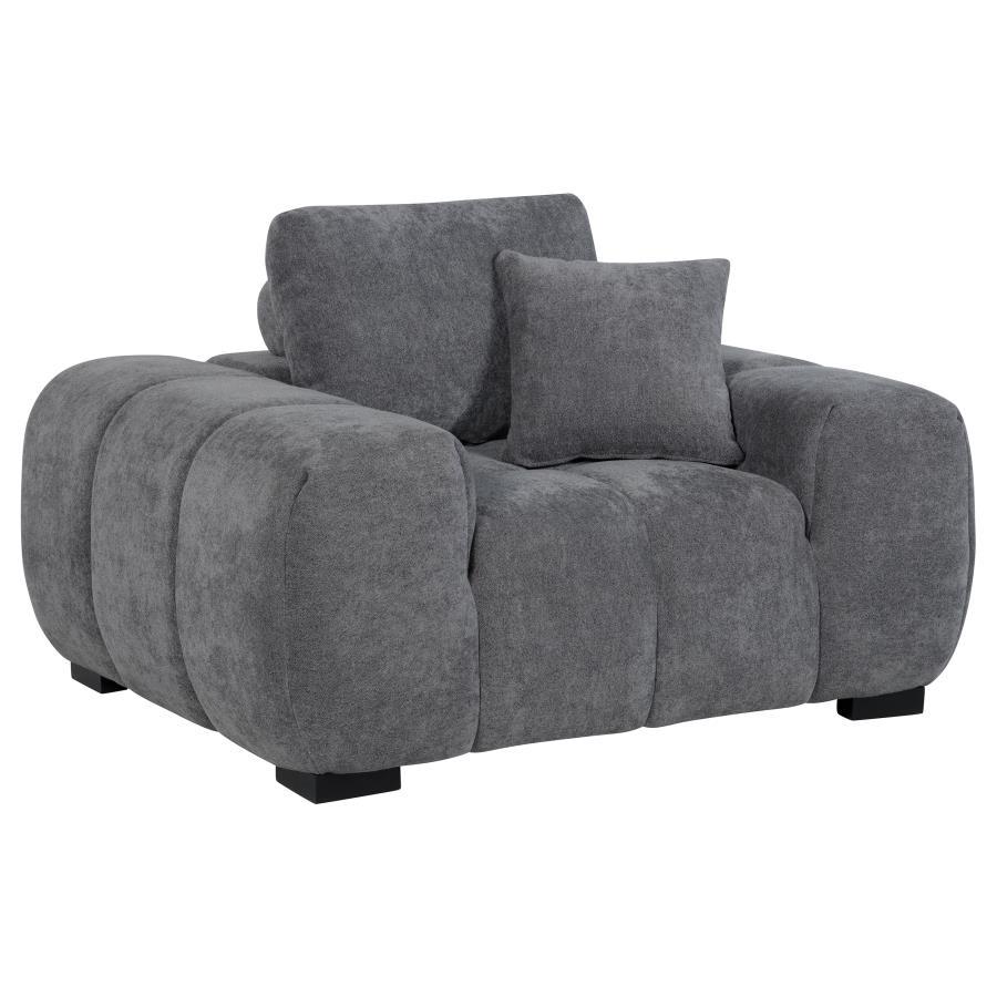 Octavia - Upholstered Track Arm Accent Chair - Charcoal Gray Arm Chair modern furniture Contempo Furniture