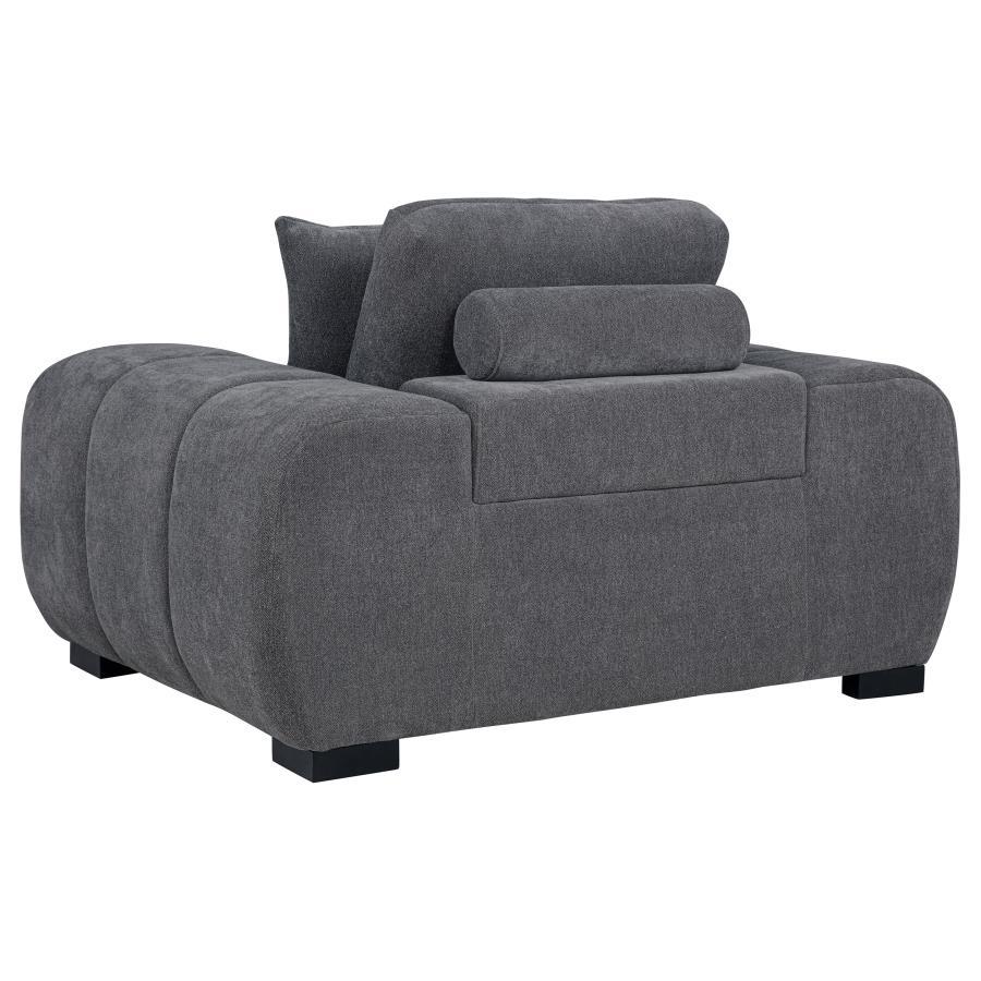 Octavia - Upholstered Track Arm Accent Chair - Charcoal Gray Arm Chair modern furniture Contempo Furniture