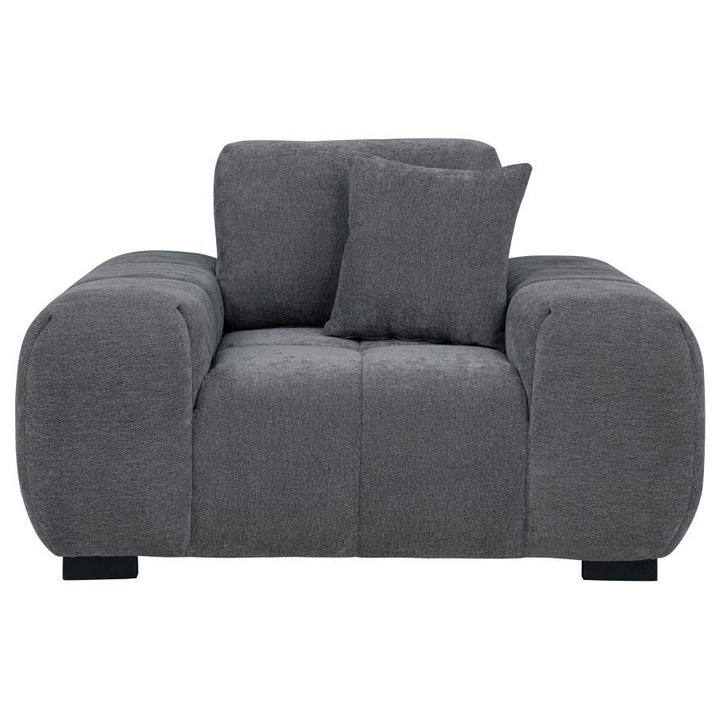 Octavia - Upholstered Track Arm Accent Chair - Charcoal Gray Arm Chair modern furniture Contempo Furniture