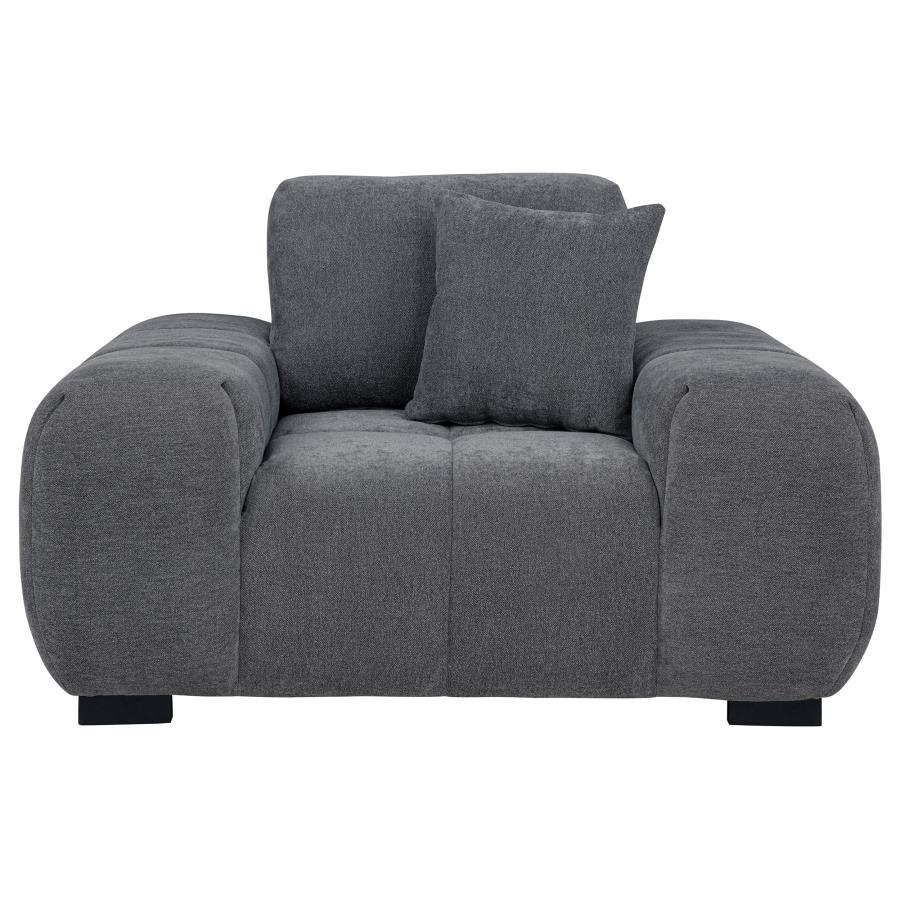 Octavia - Upholstered Track Arm Accent Chair - Charcoal Gray Arm Chair modern furniture Contempo Furniture