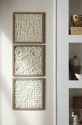Odella Wall Decor (Set of 3) - Beige Wall Decor modern furniture Contempo Furniture