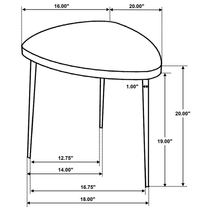Odessa - 3 Piece Triangular Coffee And End Table Set - Black Table Set modern furniture Contempo Furniture