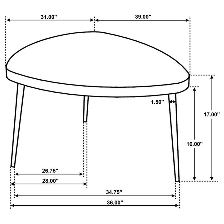 Odessa - Triangular Solid Wood Coffee Table - Black Coffee Table modern furniture Contempo Furniture
