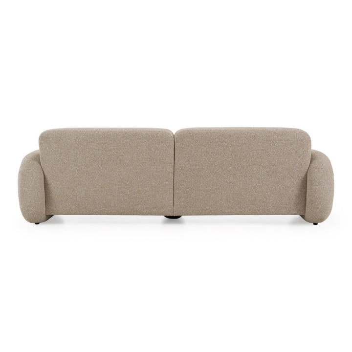 Odette - Modern Beige Fabric + White Burl Sofa