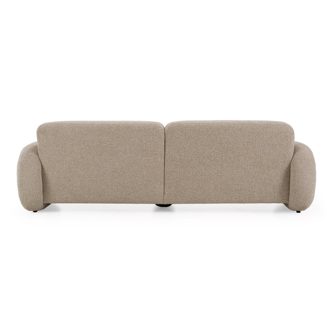 Odette - Modern Beige Fabric + White Burl Sofa