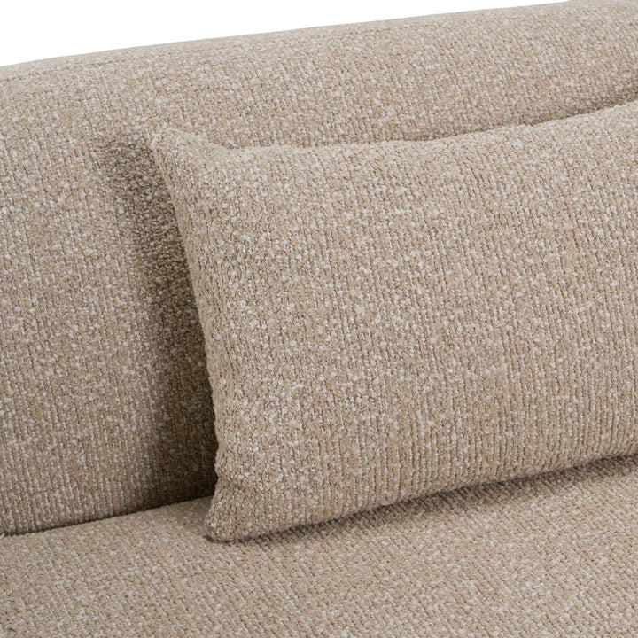 Odette - Modern Beige Fabric + White Burl Sofa