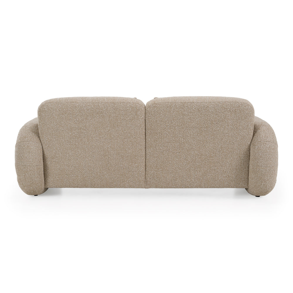 Odette - Modern Beige Fabric + White Burl Loveseat Sofa - View 5