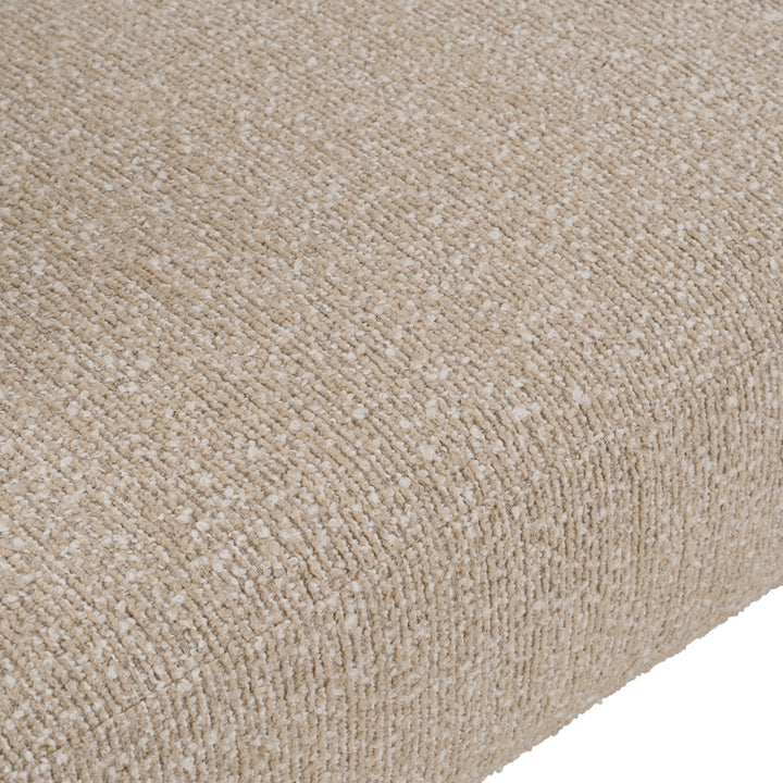 Odette - Modern Beige Fabric + White Burl Loveseat Sofa