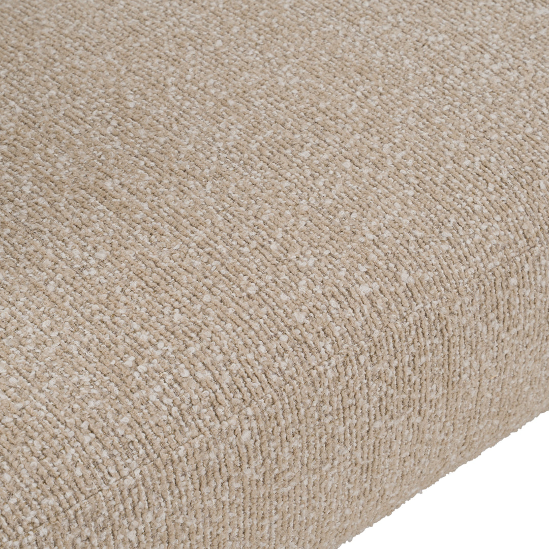 Odette - Modern Beige Fabric + White Burl Loveseat Sofa