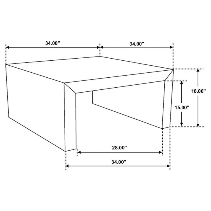 Odilia - Square Solid Wood Coffee Table - Auburn Coffee Table modern furniture Contempo Furniture