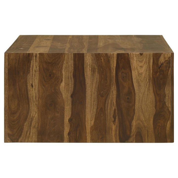 Odilia - Square Solid Wood Coffee Table - Auburn Coffee Table modern furniture Contempo Furniture
