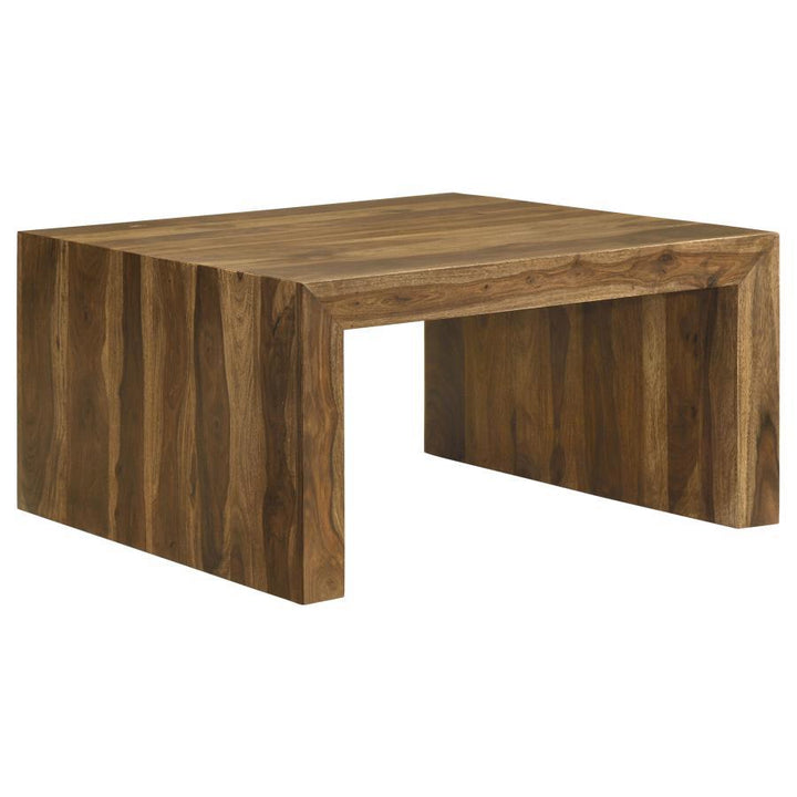 Odilia - Square Solid Wood Coffee Table - Auburn Coffee Table modern furniture Contempo Furniture