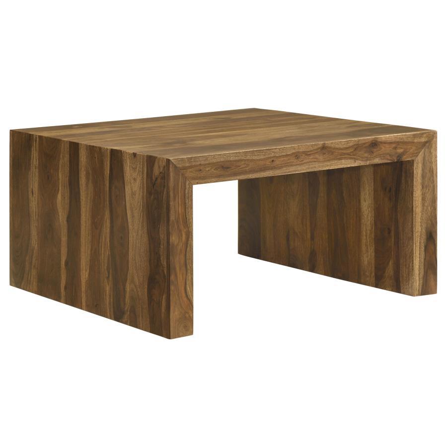 Odilia - Square Solid Wood Coffee Table - Auburn Coffee Table modern furniture Contempo Furniture
