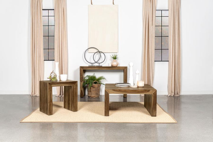 Odilia - Square Solid Wood Coffee Table - Auburn Coffee Table modern furniture Contempo Furniture