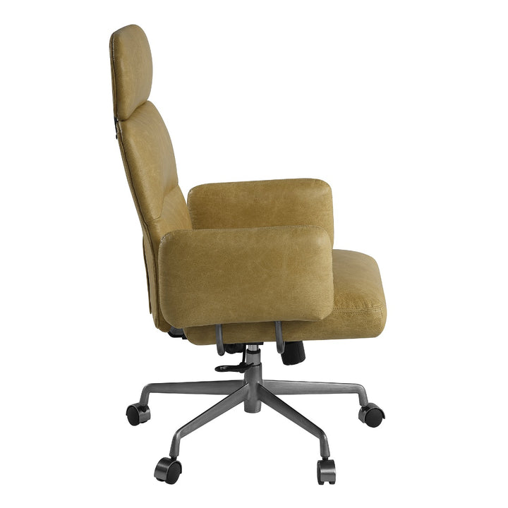 Davu Swivel Office Chair - Vintage Top Grain Leather &amp; Iron