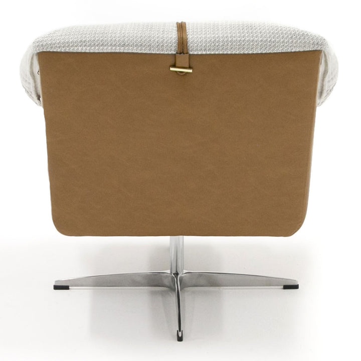 Ohio - Swivel Grey and Camel Fabric Accent Chair