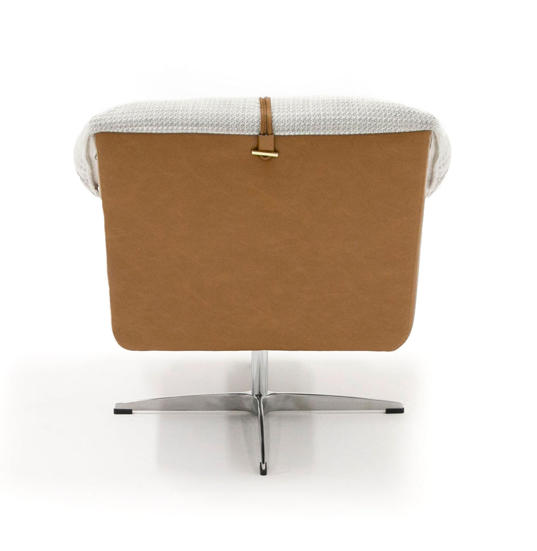 Ohio - Swivel Grey and Camel Fabric Accent Chair