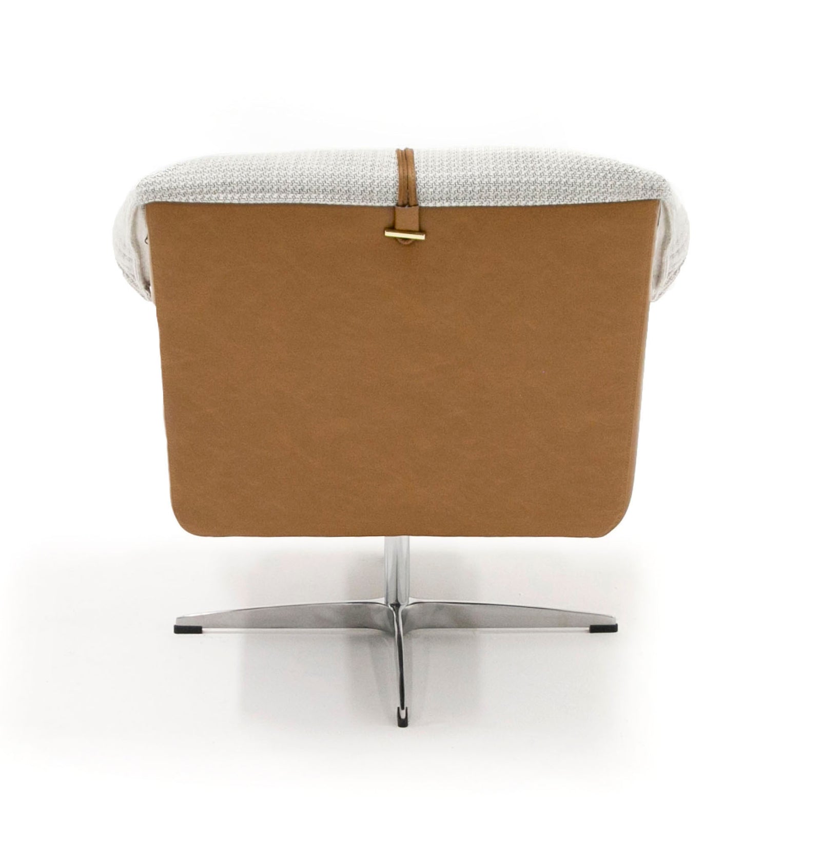 Ohio - Swivel Grey and Camel Fabric Accent Chair