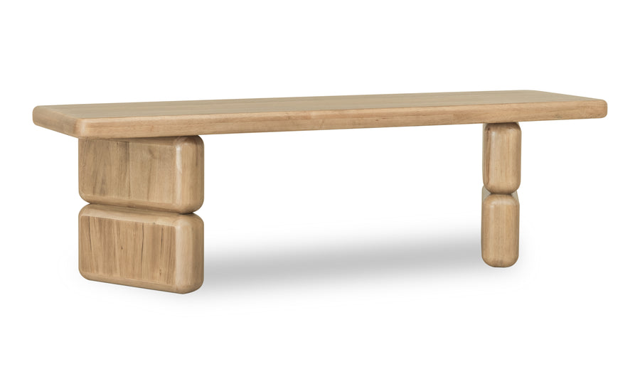 Modus Furniture Nia Acacia Wood Dining Bench in Lioness