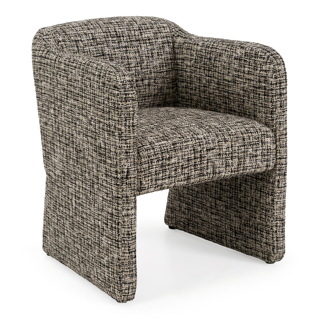 Oldford - Modern Beige + Black Fabric Dining Chair
