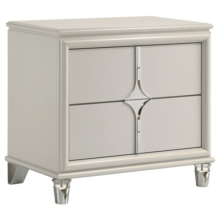 Olivia - 2 - Drawer Nightstand Bedside Table - Pearl White Accent Nightstand modern furniture Contempo Furniture