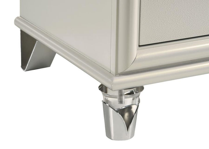 Olivia - 2 - Drawer Nightstand Bedside Table - Pearl White Accent Nightstand modern furniture Contempo Furniture