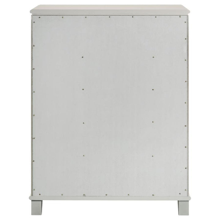 Olivia - 5 - Drawer Bedroom Chest Of Drawers - Pearl White Accent Chest modern furniture Contempo Furniture