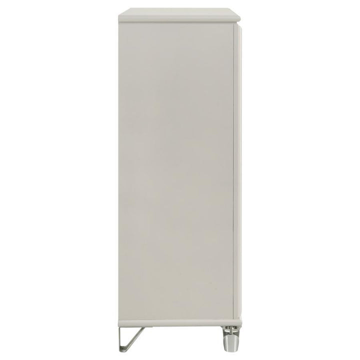 Olivia - 5 - Drawer Bedroom Chest Of Drawers - Pearl White Accent Chest modern furniture Contempo Furniture